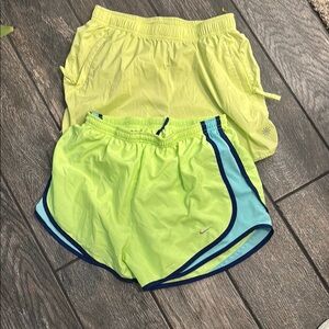 Nike Neon Green and Blue Athletic Shorts